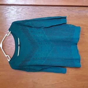 American Eagle Green Mesh Sweater LG